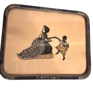 Vintage Eva Schonberg Signed Silhouette Art Framed 10 X 13